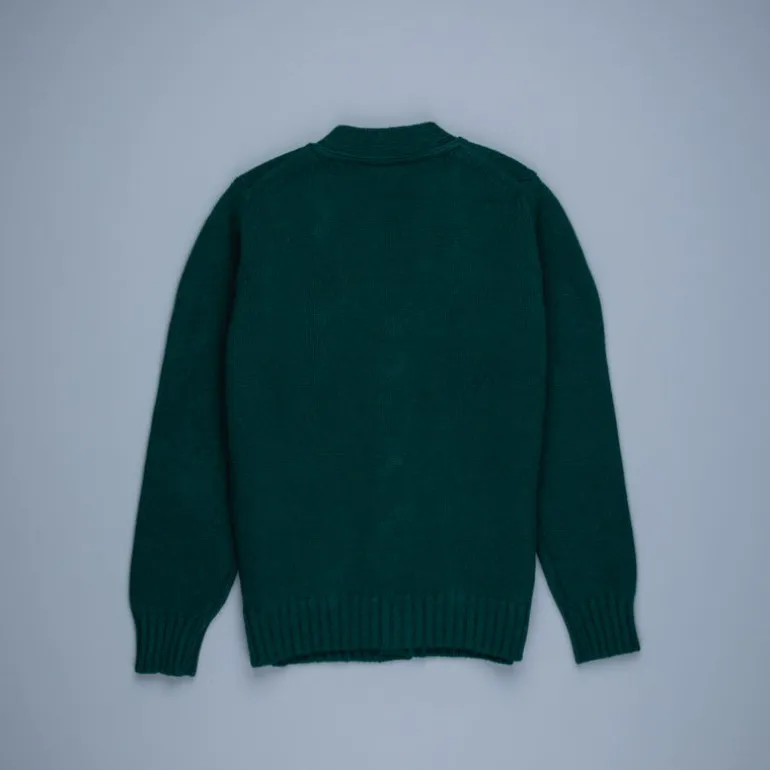William Lockie x Frans Boone Alain 3-Pocket Cardigan Lambswool Tartan Green