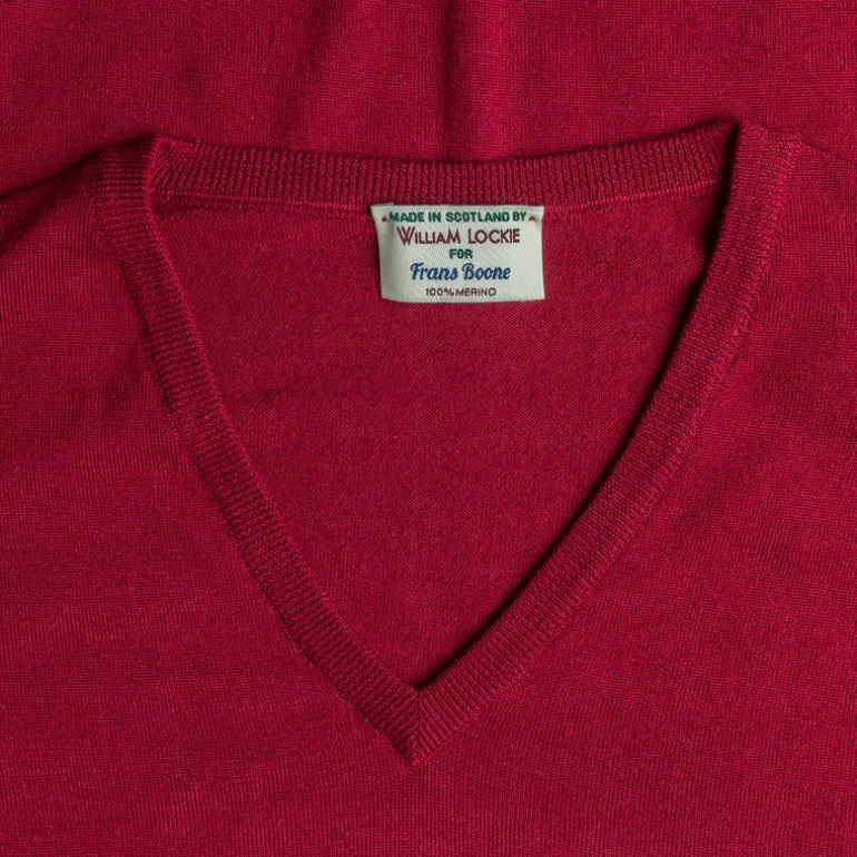 William Lockie x Frans Boone 30 gauge Loro Piana Merino's V-Neck Chianti
