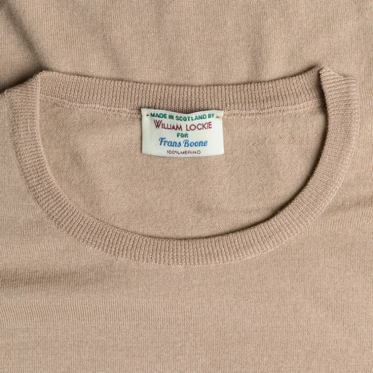 William Lockie x Frans Boone 30 gauge Loro Piana Merino's Crew Neck Sandstorm