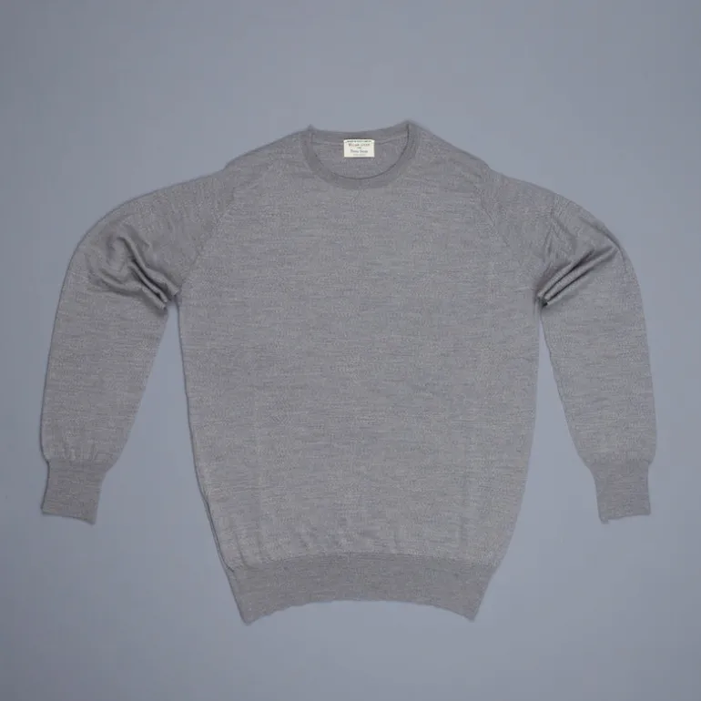 William Lockie x Frans Boone 30 gauge Loro Piana merino's Sweater Crew Neck Flannel