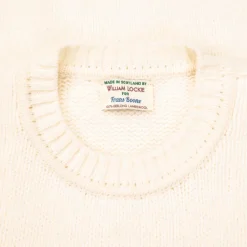 William Lockie x Frans Boone Alain Lambswool Crew Neck Ecru