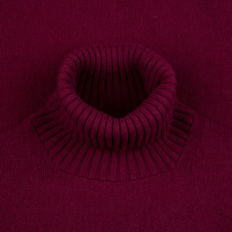 William Lockie x Frans Boone Tip Super Geelong Roll Neck Damson