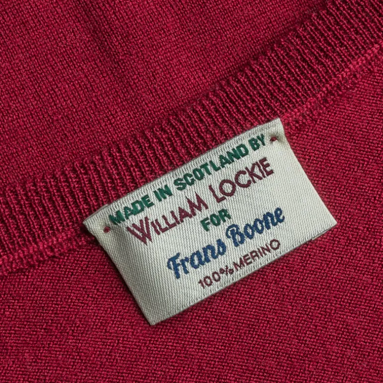 William Lockie x Frans Boone 30 gauge Loro Piana Merino's V-Neck Chianti
