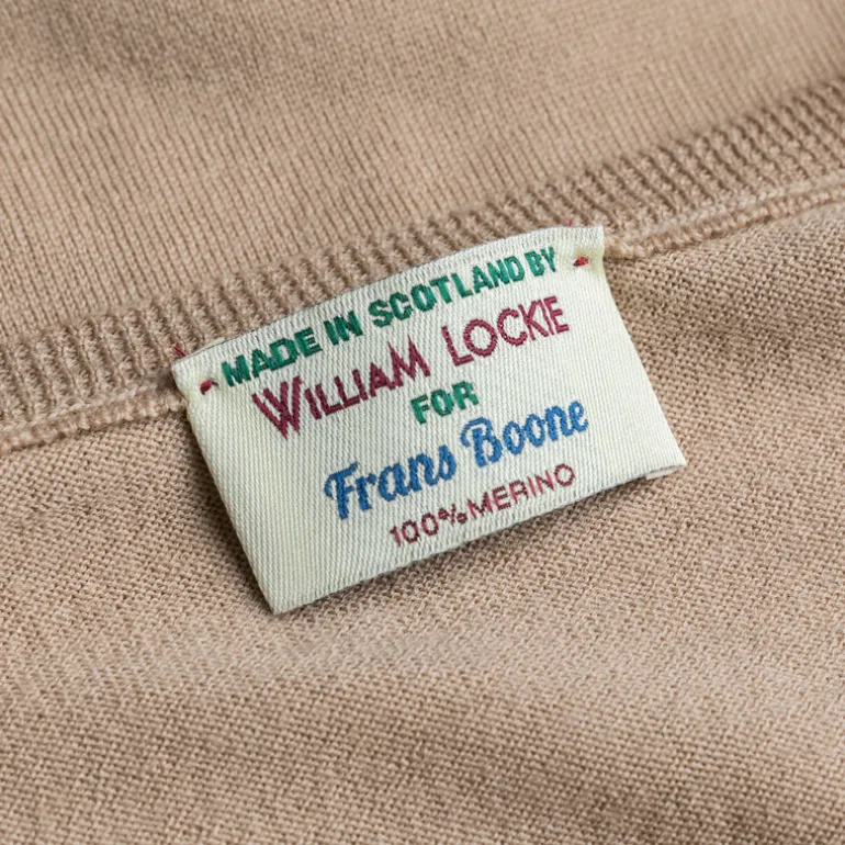 William Lockie x Frans Boone 30 gauge Loro Piana Merino's Crew Neck Sandstorm