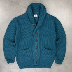 William Lockie x Frans Boone Cashmere Cardigan Steve Teal