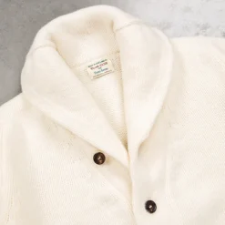 William Lockie x Frans Boone Alain Shawl Cardigan Lambswool Ecru
