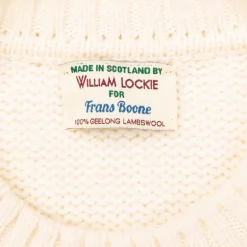 William Lockie x Frans Boone Alain Lambswool Crew Neck Ecru