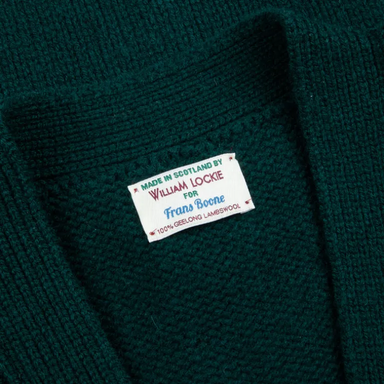 William Lockie x Frans Boone Alain 3-Pocket Cardigan Lambswool Tartan Green