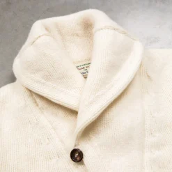 William Lockie x Frans Boone Alain Shawl Cardigan Lambswool Ecru