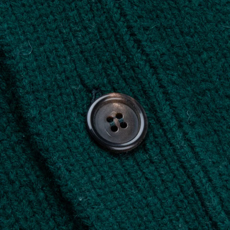 William Lockie x Frans Boone Alain 3-Pocket Cardigan Lambswool Tartan Green