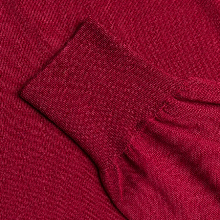 William Lockie x Frans Boone 30 gauge Loro Piana Merino's V-Neck Chianti