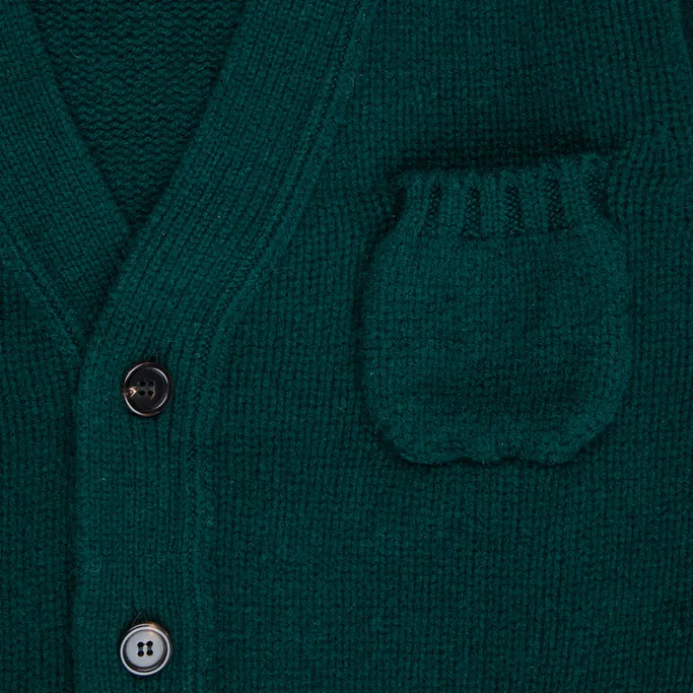 William Lockie x Frans Boone Alain 3-Pocket Cardigan Lambswool Tartan Green
