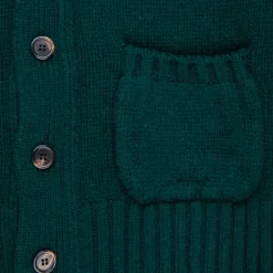 William Lockie x Frans Boone Alain 3-Pocket Cardigan Lambswool Tartan Green