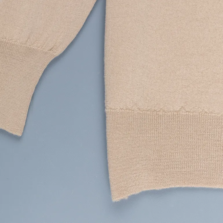 William Lockie x Frans Boone 30 gauge Loro Piana Merino's Crew Neck Sandstorm