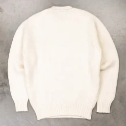 William Lockie x Frans Boone Alain Lambswool Crew Neck Ecru