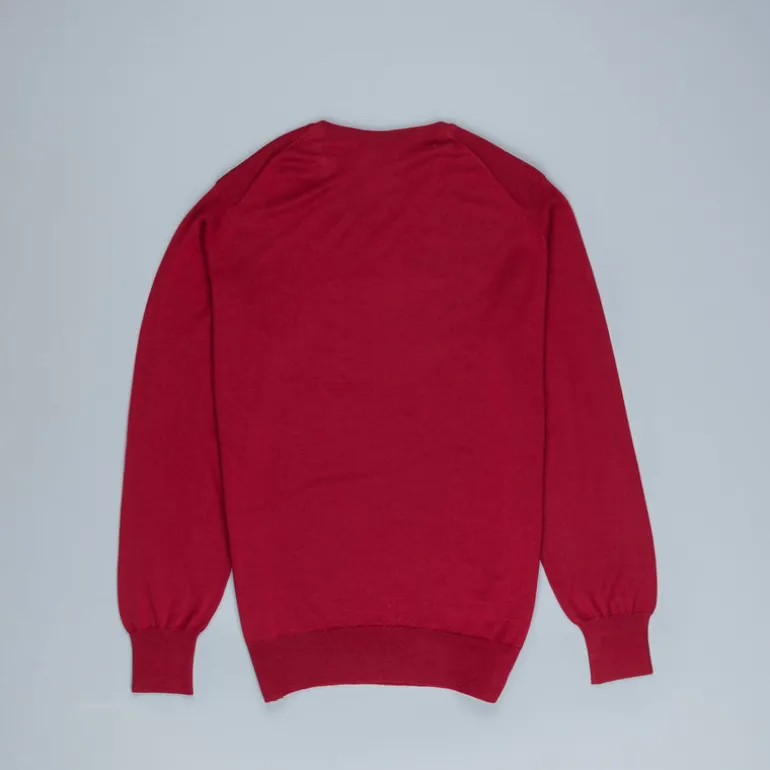 William Lockie x Frans Boone 30 gauge Loro Piana Merino's V-Neck Chianti